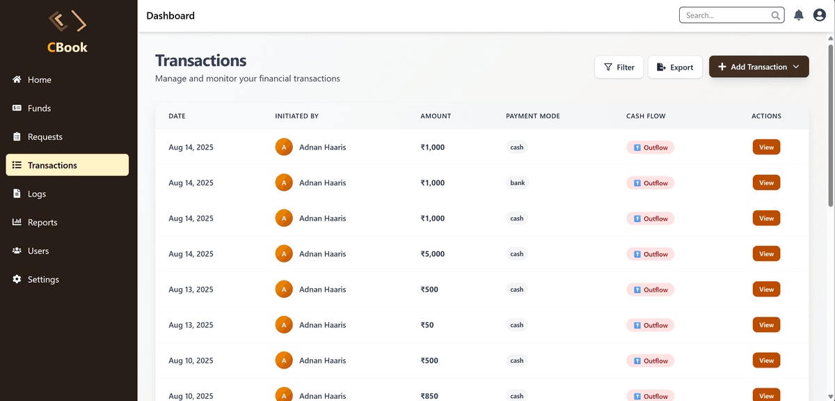 Quick Transaction Logging